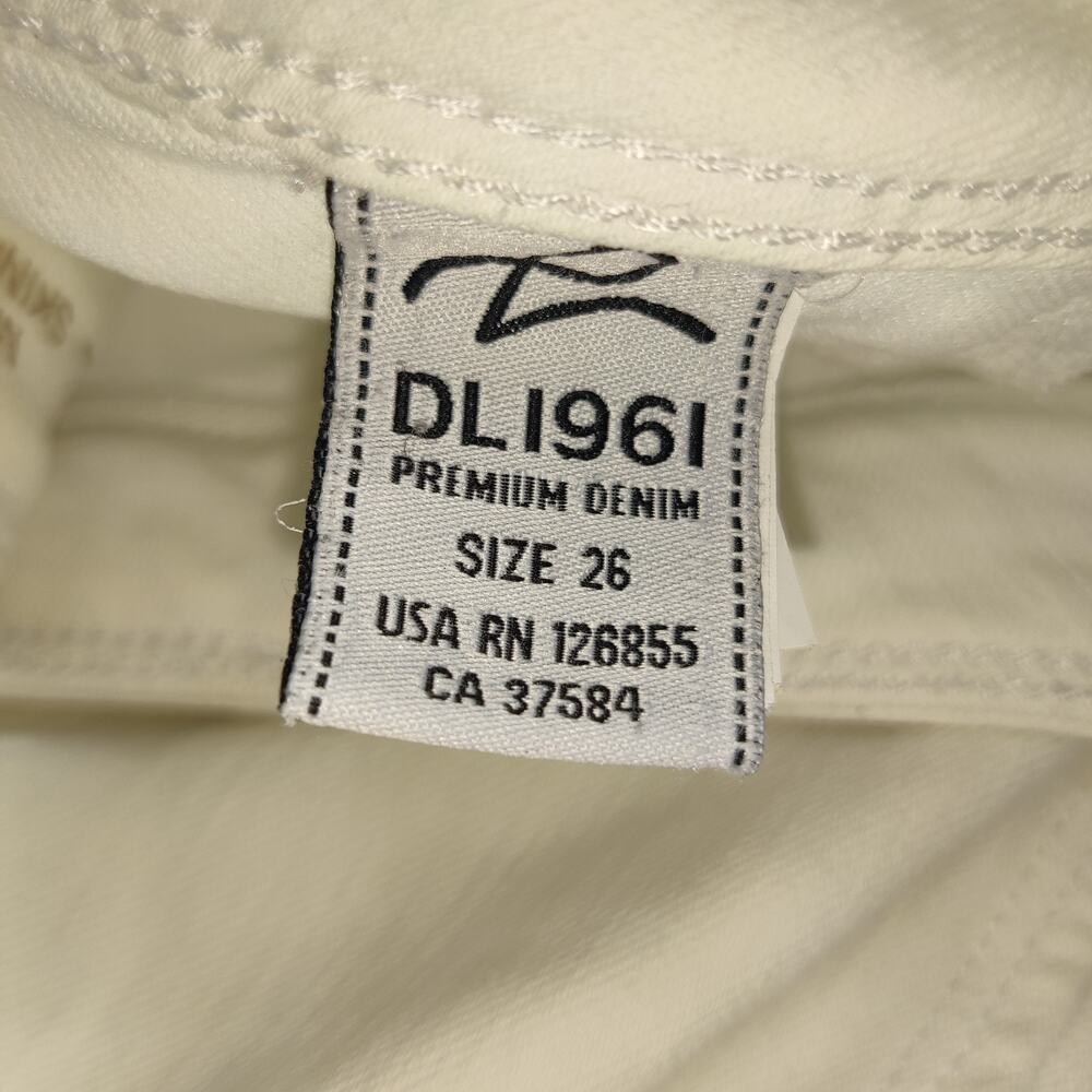 DL1961 Angel Mid Rise Skinny Ankle Jeans Women’s Size 26 White Stretch Denim - Picture 5 of 16